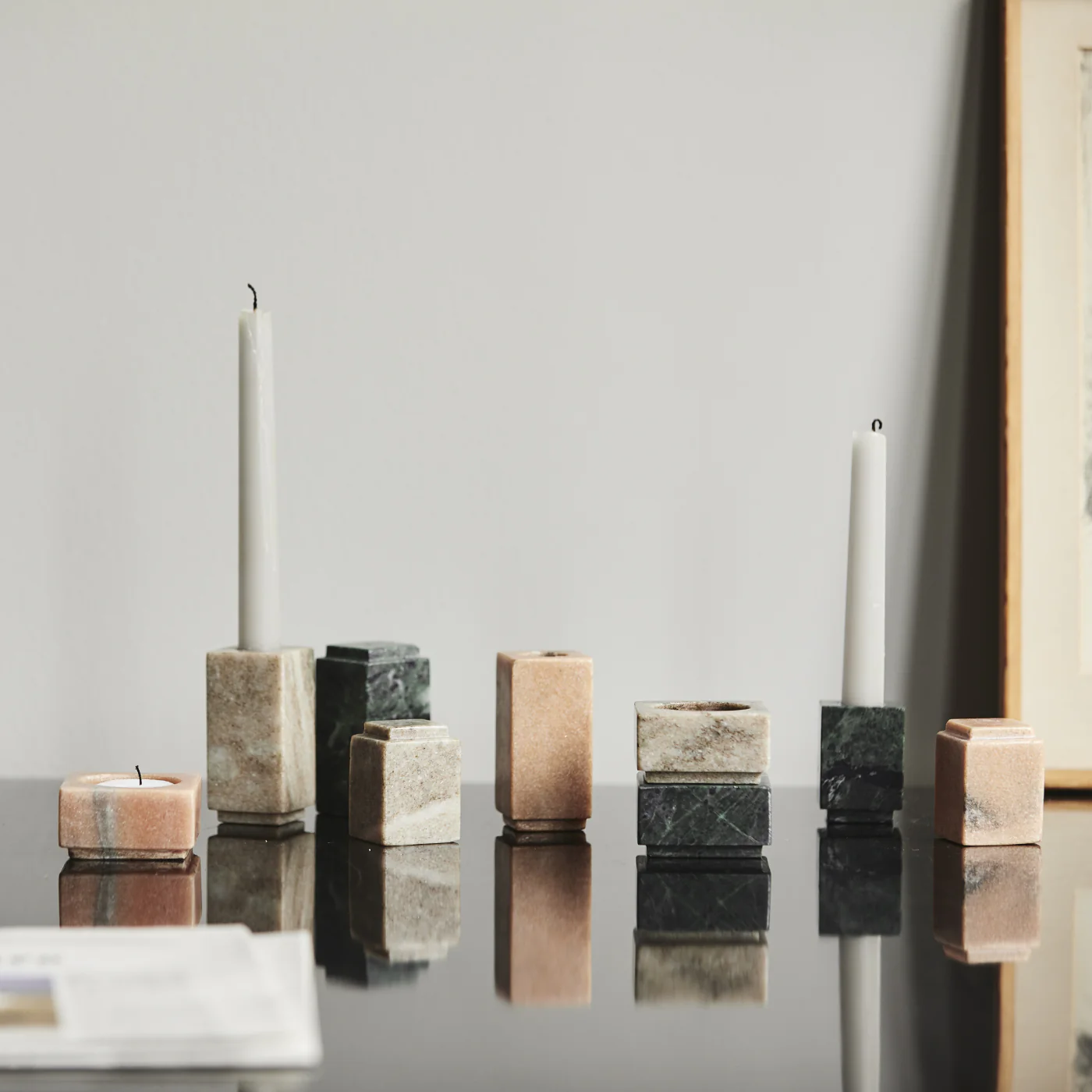 Meja Pink Marble Tealight Holder - Image 3